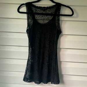 G by Guess | Sheer Leopard Textured Racerback Tank